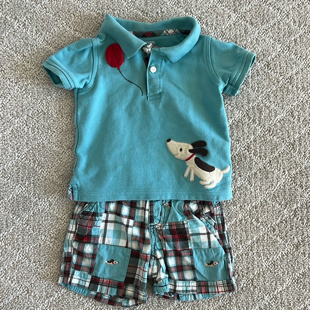 Baby Boys Gymboree Short and Polo Shirt Outfit size 12-18 months